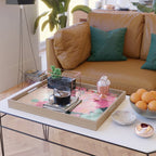 pink summer garden dream abstract Serving Tray Gallery Image 2