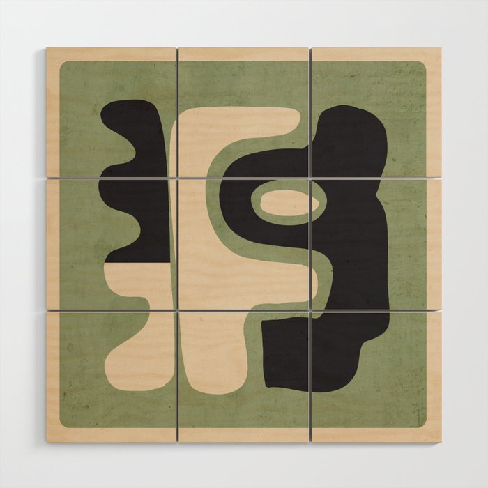 Modern Abstract Minimal Shapes 19 Wood Wall Art Gallery Image 1