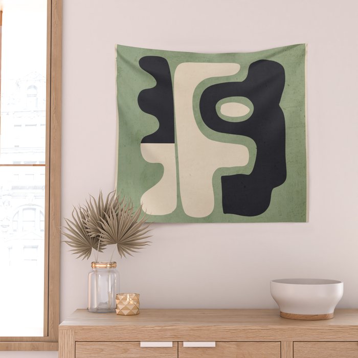 Modern Abstract Minimal Shapes 19 Wall Tapestry Gallery Image 2