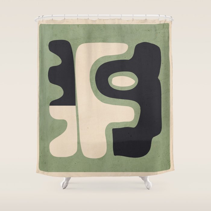 Modern Abstract Minimal Shapes 19 Shower Curtain Gallery Image 1