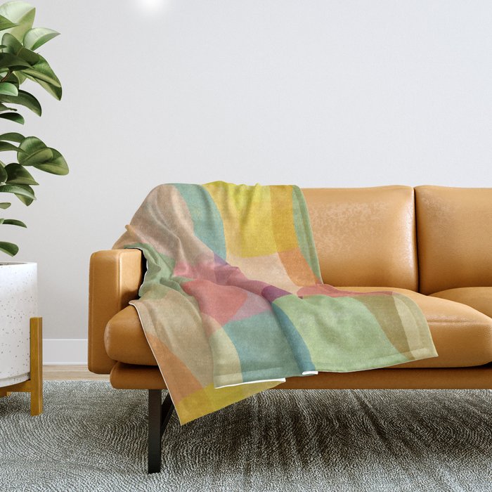 Mid Century Abstract Art Print - Organic Abstract #6 Throw Blanket Gallery Image 1