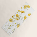 Yellow Cosmos Flowers Yoga Mat Gallery Image 1