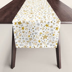 Christmas Golden Stars Elegant Celestial Stars Table Runner Gallery Image 1