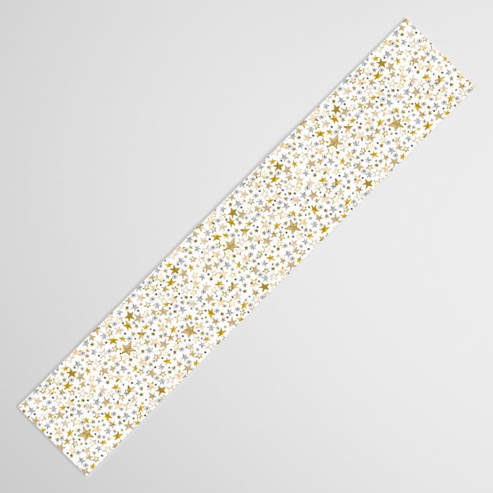 Christmas Golden Stars Elegant Celestial Stars Table Runner Gallery Image 3