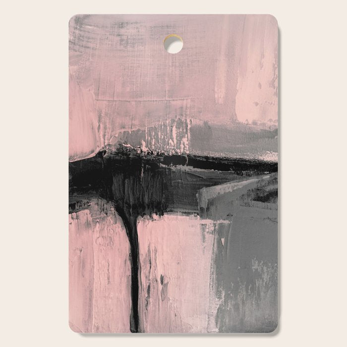 Blush and  Black Abstract Painting Cutting Board Gallery Image 1