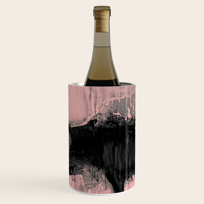Blush and  Black Abstract Painting Wine Chiller Gallery Image 2