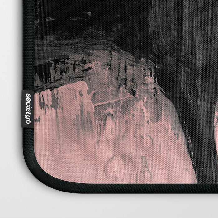 Blush and  Black Abstract Painting Laptop Sleeve Gallery Image 3