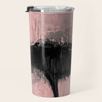 Blush and  Black Abstract Painting Travel Mug Gallery Image 3