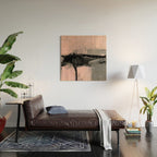 Blush and  Black Abstract Painting Wood Wall Art Gallery Image 2