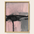 Blush and  Black Abstract Painting Serving Tray Gallery Image 1