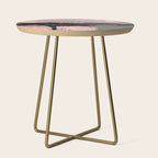 Blush and  Black Abstract Painting Side Table Gallery Image 1