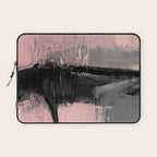 Blush and  Black Abstract Painting Laptop Sleeve Gallery Image 1