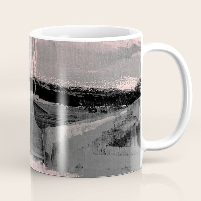 Blush and  Black Abstract Painting Coffee Mug Gallery Image 1