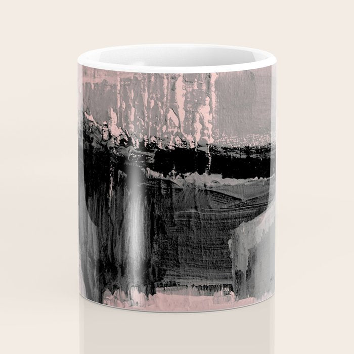 Blush and  Black Abstract Painting Coffee Mug Gallery Image 4