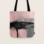 Blush and  Black Abstract Painting Tote Bag Gallery Image 1