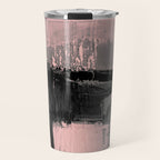 Blush and  Black Abstract Painting Travel Mug Gallery Image 1