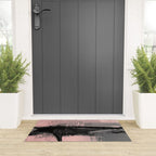 Blush and  Black Abstract Painting Welcome Mat Gallery Image 3