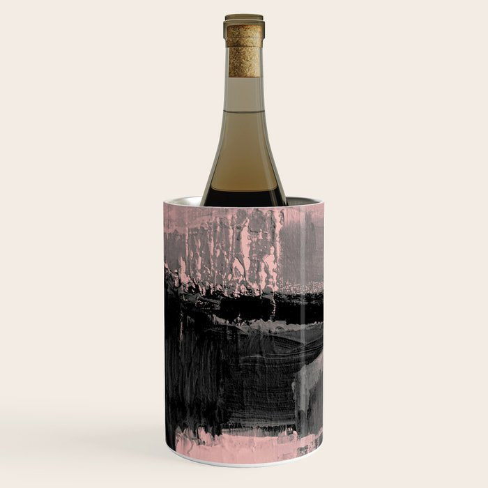Blush and  Black Abstract Painting Wine Chiller Gallery Image 1