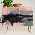 Blush and  Black Abstract Painting Credenza Gallery Image 1