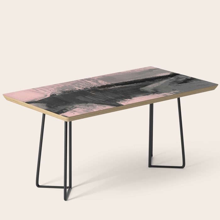 Blush and  Black Abstract Painting Coffee Table Gallery Image 1