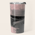 Blush and  Black Abstract Painting Travel Mug Gallery Image 2