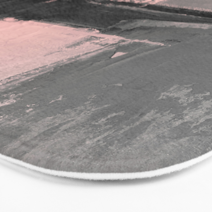 Blush and  Black Abstract Painting Bath Mat Gallery Image 3