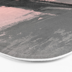 Blush and  Black Abstract Painting Bath Mat Gallery Image 3