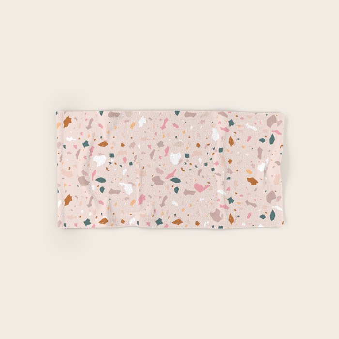 Terrazzo Milenial Pink Rose Quartz Bath Towel Gallery Image 1