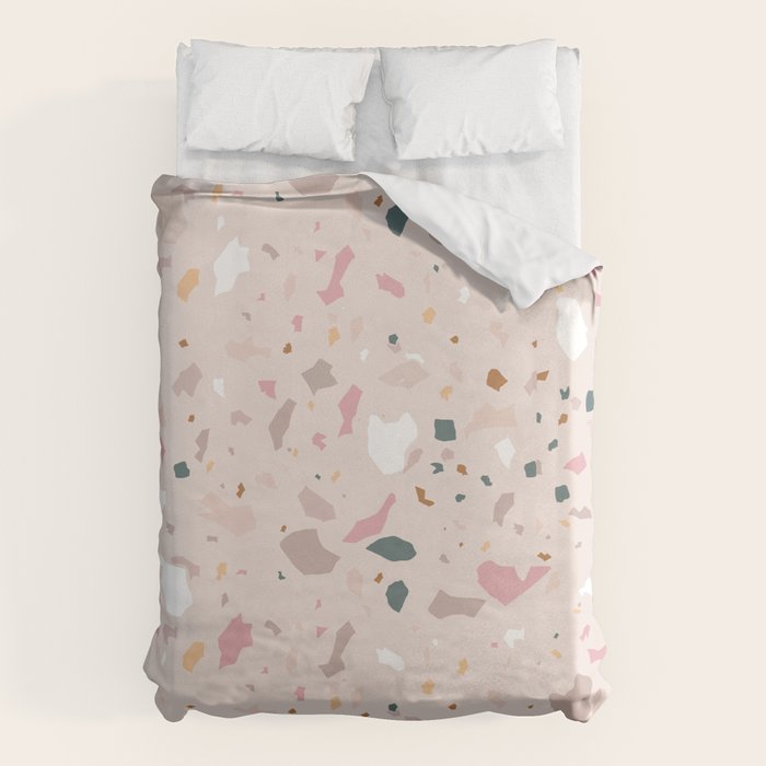 Terrazzo Milenial Pink Rose Quartz Duvet Cover