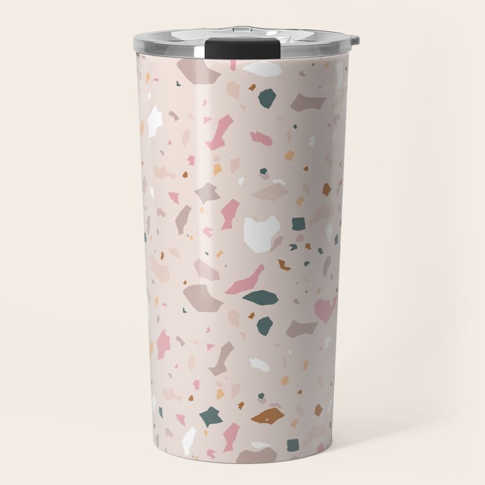 Terrazzo Milenial Pink Rose Quartz Travel Mug Gallery Image 1
