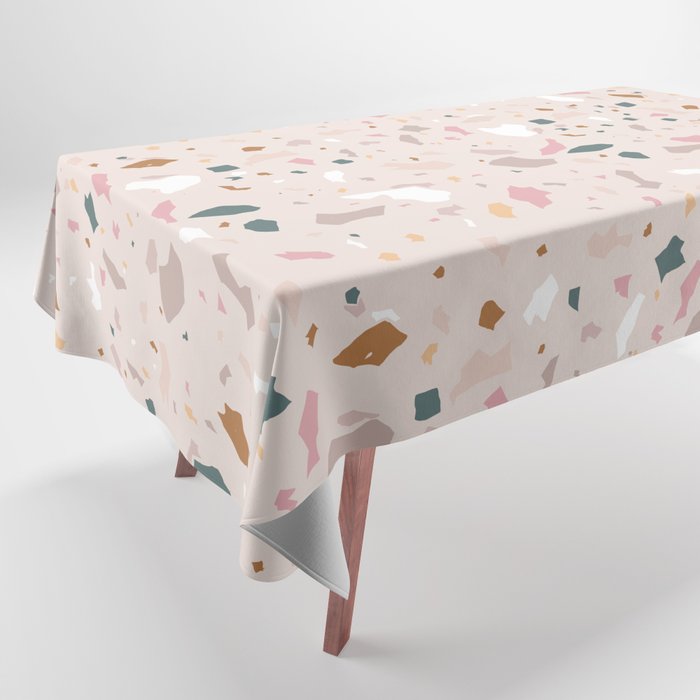 Terrazzo Milenial Pink Rose Quartz Tablecloth Gallery Image 1