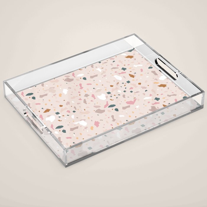 Terrazzo Milenial Pink Rose Quartz Acrylic Tray Gallery Image 1