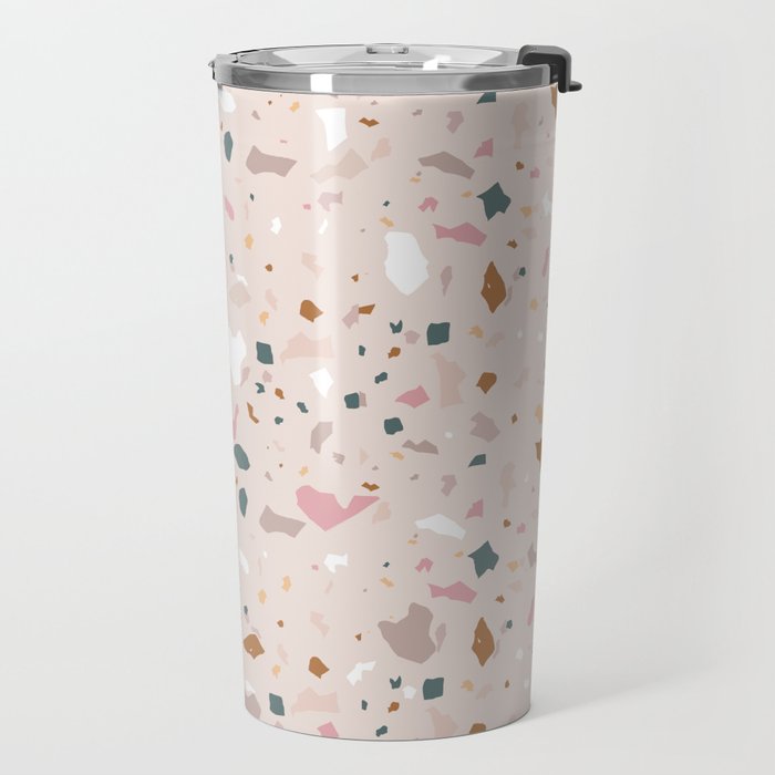 Terrazzo Milenial Pink Rose Quartz Travel Mug Gallery Image 2