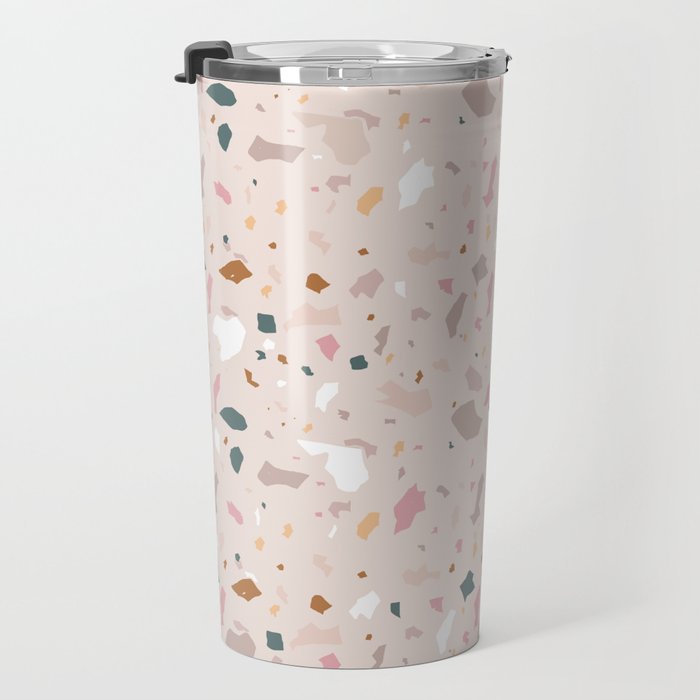 Terrazzo Milenial Pink Rose Quartz Travel Mug Gallery Image 3