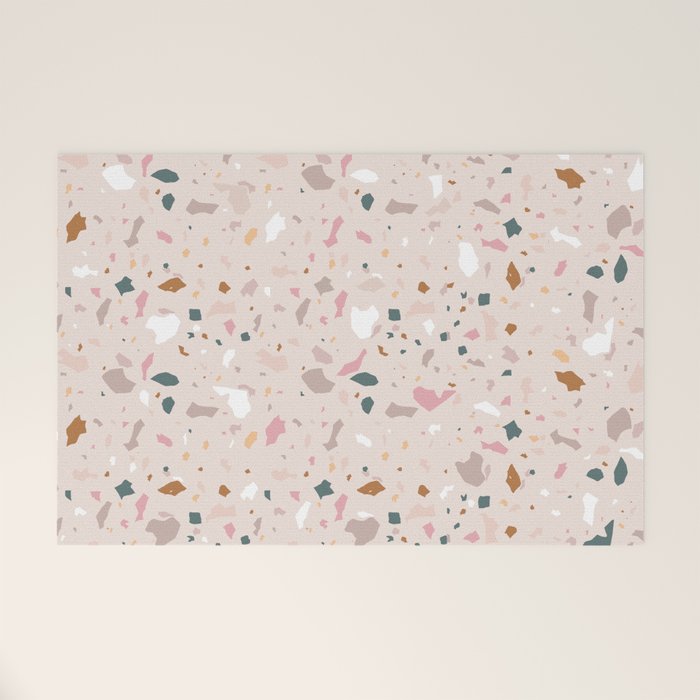Terrazzo Milenial Pink Rose Quartz Welcome Mat Gallery Image 1
