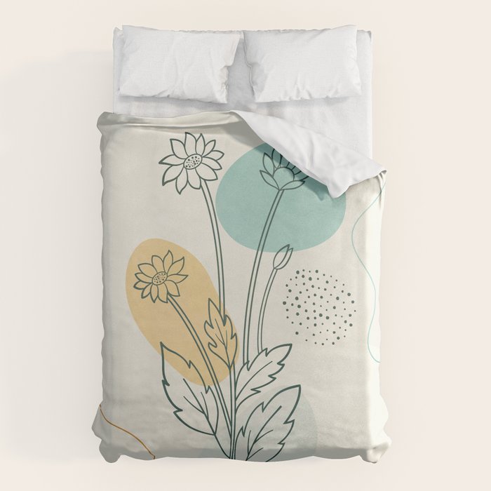 Little Line Flowers Duvet Cover Gallery Image 1