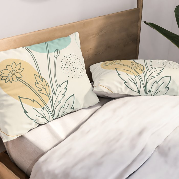 Little Line Flowers Pillow Sham Gallery Image 2