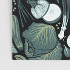 Go veggie // black background sage green mint goldenrod yellow coral and purple beet vegetables Poster Gallery Image 3