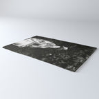 Seated Geisha with mask black and white vintage garden photograph still life by Arnold Genthe Rug Gallery Image 3