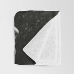 Seated Geisha with mask black and white vintage garden photograph still life by Arnold Genthe Throw Blanket Gallery Image 3