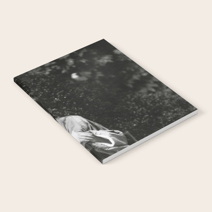 Seated Geisha with mask black and white vintage garden photograph still life by Arnold Genthe Notebook Gallery Image 2