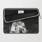 Seated Geisha with mask black and white vintage garden photograph still life by Arnold Genthe Laptop Sleeve Gallery Image 2