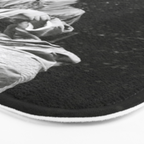 Seated Geisha with mask black and white vintage garden photograph still life by Arnold Genthe Bath Mat Gallery Image 3