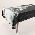 Seated Geisha with mask black and white vintage garden photograph still life by Arnold Genthe Tablecloth Gallery Image 1