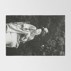 Seated Geisha with mask black and white vintage garden photograph still life by Arnold Genthe Rug Gallery Image 2