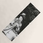 Seated Geisha with mask black and white vintage garden photograph still life by Arnold Genthe Yoga Mat Gallery Image 1