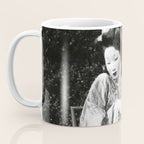 Seated Geisha with mask black and white vintage garden photograph still life by Arnold Genthe Coffee Mug Gallery Image 3