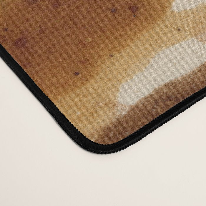 Rustic Country Barn Painting in Yellow Ochre & Brown Desk Mat Gallery Image 4