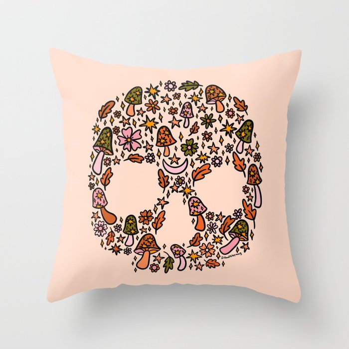 Fall Skull Throw Pillow Gallery Image 6