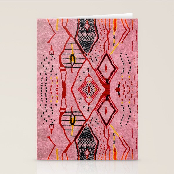 Traditional Pink Moroccan Rug Artwork Stationery Card Gallery Image 2